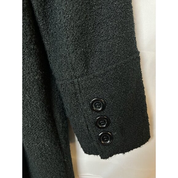 Marvin Richards New York Womens Double-Breasted Wool Blend Coat Large Black - Picture 4 of 8